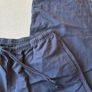 Uniqlo Navy Linen- Mix Drawstring Pants